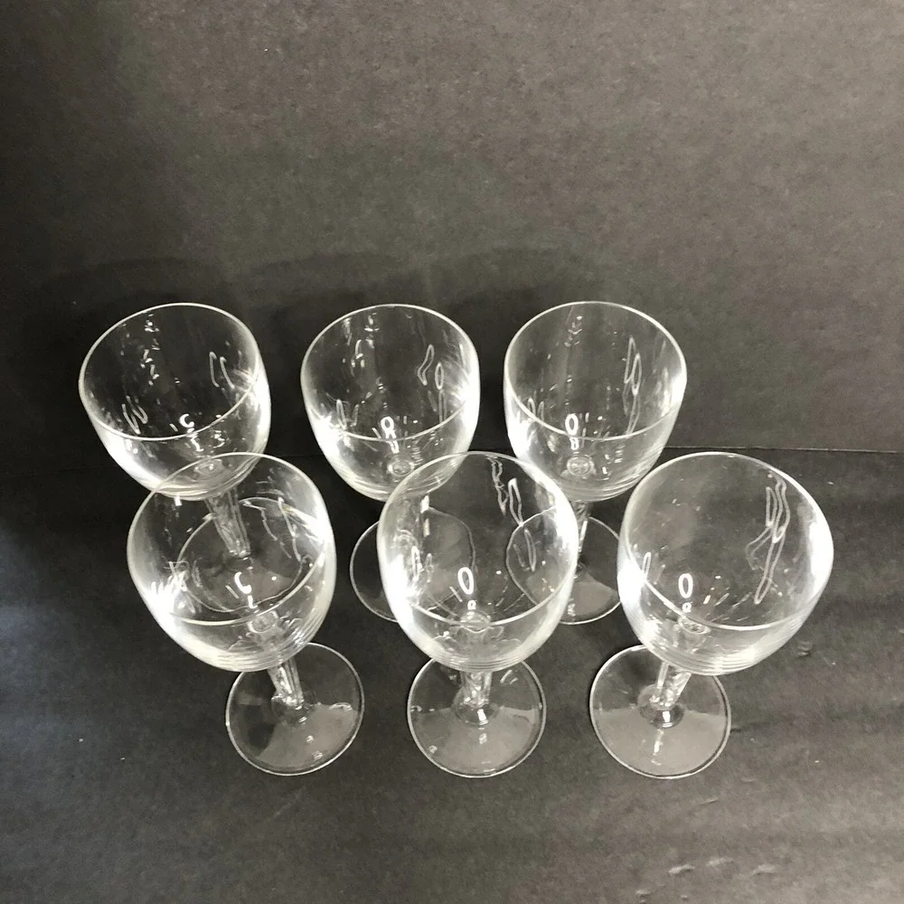 6 Cristal DArques Durand Sogaro Wine Glasses Goblets Elegant NO FROST